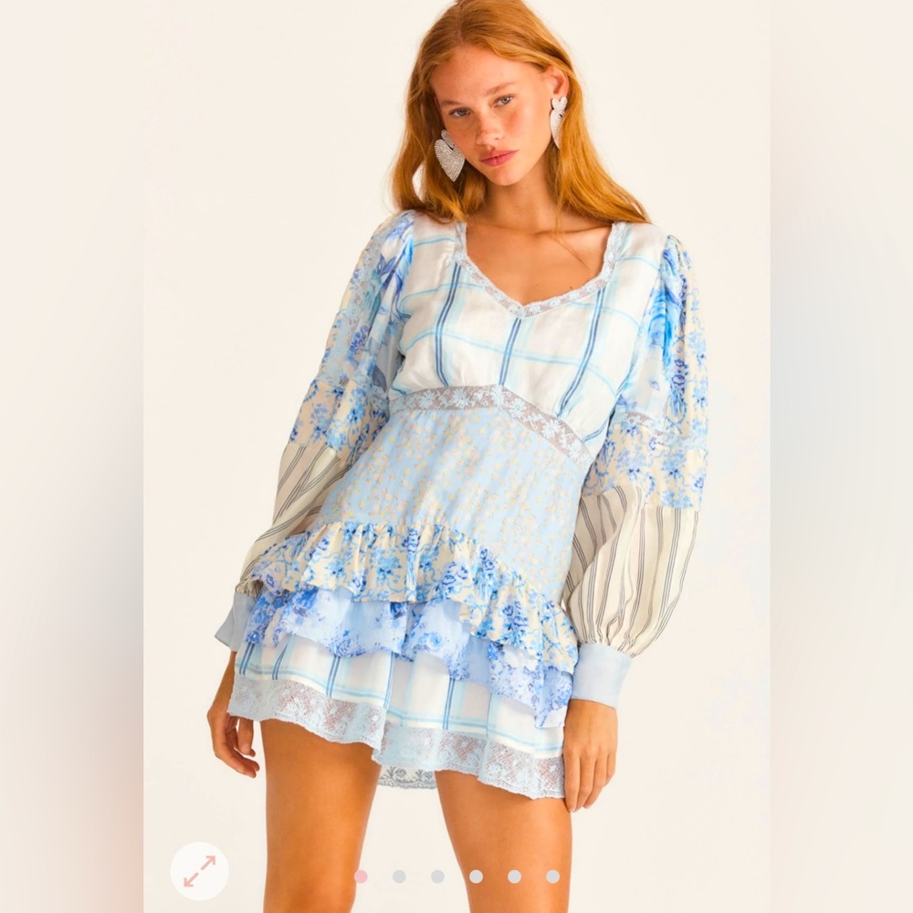 Brand New Love Shack Fancy silk Midi dress